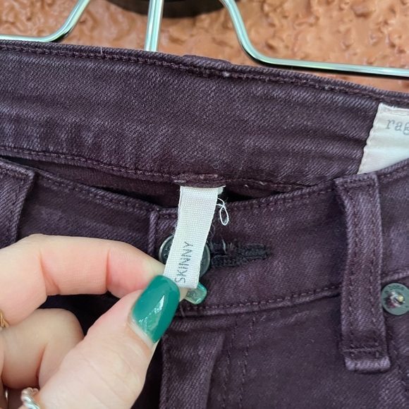 Rag And Bone Maroon Purple Skinny Jeans Logo Size 26 - Picture 2 of 8